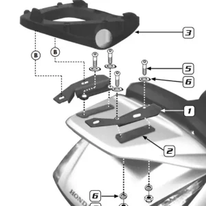 Adaptador maleta honda.silver wing-sw-t.400-600.ABS.01> Mejor Precio